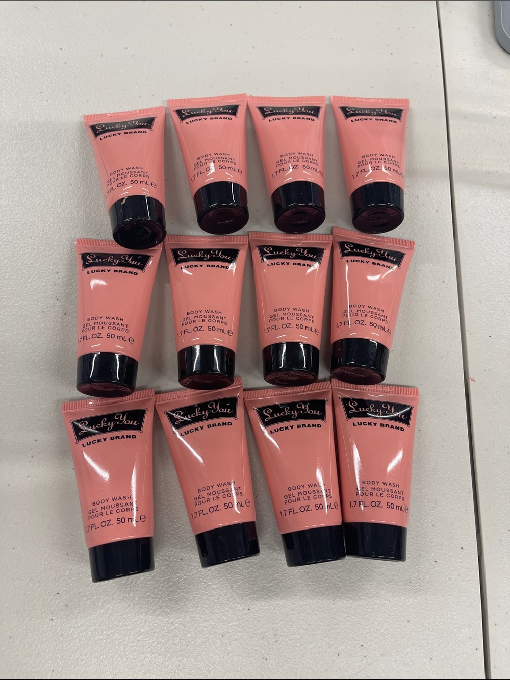 Lucky Brand Pink Body Wash Travel Tubes - Pack of 12